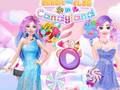 Cluiche Barbie agus Elsa i Candyland  ar líne