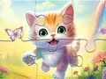Cluiche Puzal Jigsaw: Kitten Le Féileacán  ar líne