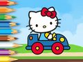 Cluiche Leabhar Dathúcháin: Hello Kitty ag Tiomáint Car  ar líne