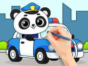 Cluiche Leabhar Dathúcháin: Póilíní Panda  ar líne