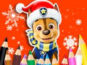 Cluiche Leabhar Dathúcháin: Patról Paw Christmas  ar líne