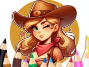 Cluiche Leabhar dathúcháin: Cowgirl  ar líne