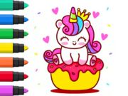 Cluiche Leabhar Dathúcháin: Unicorn Cupcake  ar líne