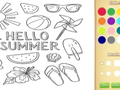 Cluiche Hello Summer Coloring Book for Kids ar líne