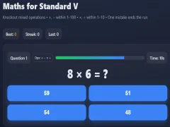Cluiche Maths for Standard V ar líne