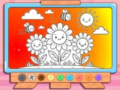 Cluiche Coloring Book: Happy Flower ar líne
