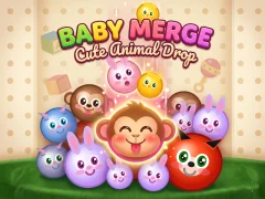 Cluiche Baby Merge Cute animal drop ar líne