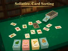 Cluiche Solitaire. Card Sorting ar líne