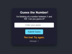 Cluiche Number Guessing ar líne
