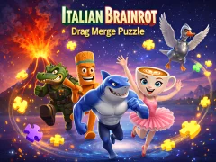 Cluiche Italian Brainrot Drag Merge Puzzle ar líne
