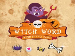 Cluiche Witch Word Halloween Puzzel Game ar líne