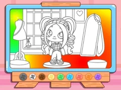 Cluiche Coloring Book: Avatar Girl Dress Up Shopping ar líne