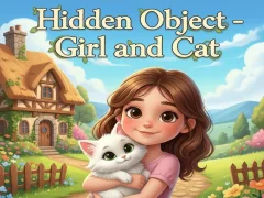 Cluiche Hidden Object - Girl and Cat ar líne