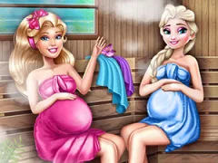 Cluiche Cute Mommies Pregnant Sauna ar líne