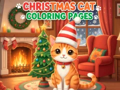 Cluiche Christmas Cat Coloring Pages ar líne
