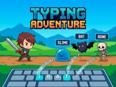 Cluiche Typing Adventure ar líne