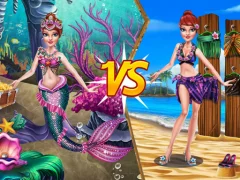 Cluiche Mermaid vs Princess Outfit ar líne