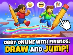 Cluiche Obby online with friends: Draw and Jump! ar líne