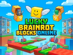 Cluiche Lucky Brainrot Blocks Online ar líne