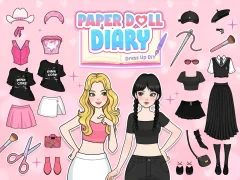 Cluiche Paper Doll Diary: Dress Up DIY ar líne
