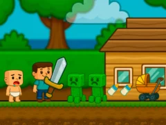 Cluiche Baby Noob Help! Steve ar líne