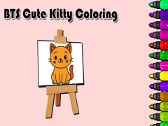 Cluiche BTS Cute Kitty Coloring ar líne