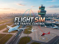 Cluiche Flight Sim Air Traffic control ar líne