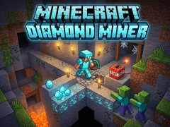 Cluiche Minecraft Diamond Miner ar líne