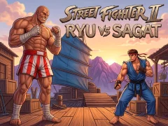 Cluiche Street Fighter II Ryu vs Sagat ar líne