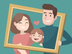 Cluiche Happy Family Puzzle ar líne
