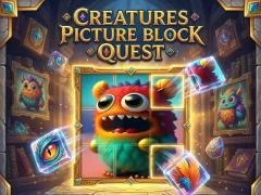 Cluiche Creatures Picture Block Quest ar líne