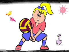Cluiche Volleyball Fun Coloring ar líne