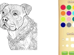 Cluiche Dog Coloring Book for Adults ar líne