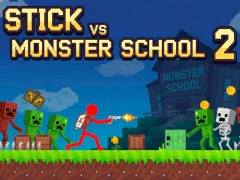Cluiche Stick vs Monster School 2 ar líne