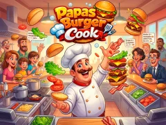Cluiche Papas Burger Cook ar líne