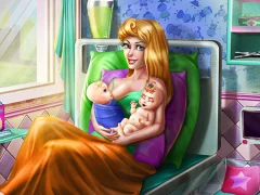 Cluiche Sleepy Princess Twins Birth ar líne