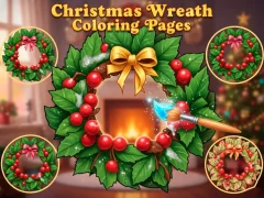 Cluiche Christmas Wreath Coloring Pages ar líne