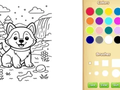 Cluiche Dog Coloring Book ar líne