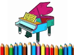 Cluiche Back To School: Piano Coloring Book ar líne