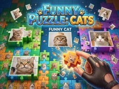 Cluiche Funny Puzzle: Cats ar líne