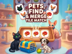 Cluiche Pets, Find and Merge Tile Match ar líne