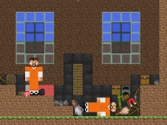 Cluiche Escape from the prison in Mineblock! Destruction! ar líne