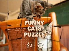 Cluiche Funny Cats Puzzle ar líne
