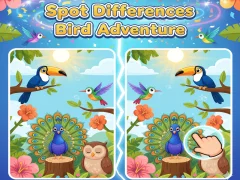 Cluiche Spot Differences Bird Adventure ar líne