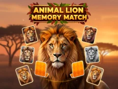 Cluiche Animal Lion Memory Match ar líne