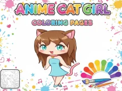 Cluiche Anime Cat Girl Coloring Pages ar líne