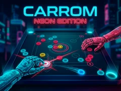 Cluiche Carrom Neon Edition ar líne