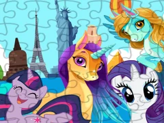 Cluiche Unicorns Travel The World Puzzle ar líne