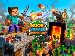 Cluiche Noob Village Tower Defense ar líne