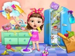 Cluiche Sweet Baby Girl Cleanup Messy House ar líne